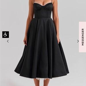 House of CB MADEMOISELLE Black Tulle Midi Dress